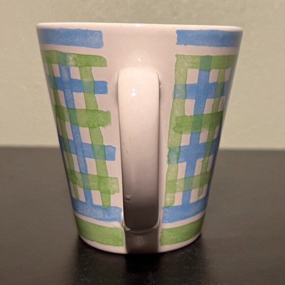 DISNEY Winnie the Pooh Poohtanicals Pattern Blue Green Basket Weave Ceramic Mug - Picture 4 of 10